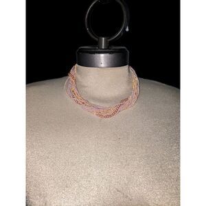 Vintage Fashion Multi- Strand Pink Beaded Statement Chocker Unbranded